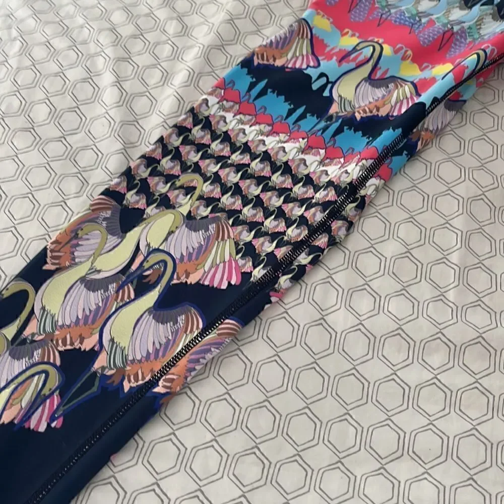 NUX flamingo pattern yoga leggings XS - Picture 2 of 4